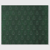 Weihnachten - Dunkle grüne Burlap Textur Geschenkpapier (Flach)