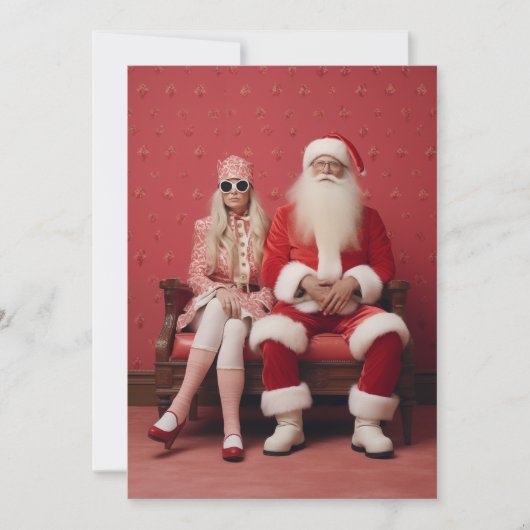 Weihnachten Duo: Weihnachtsmann und Frau Claus Einladung (Vorderseite)