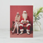 Weihnachten Duo: Weihnachtsmann und Frau Claus Einladung (Stehend Vorderseite)