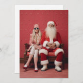 Weihnachten Duo: Weihnachtsmann und Frau Claus Einladung (Vorne/Hinten)