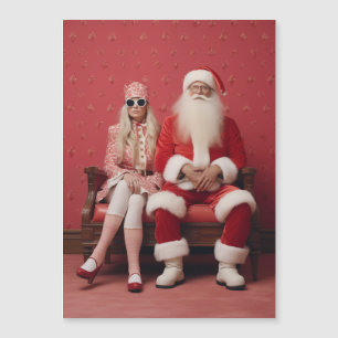 Weihnachten Duo: Weihnachtsmann und Frau Claus Magneteinladung