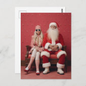 Weihnachten Duo: Weihnachtsmann und Frau Claus Postkarte (Vorne/Hinten)