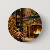 Weihnachten durch den Kamin Button (Vorderseite)