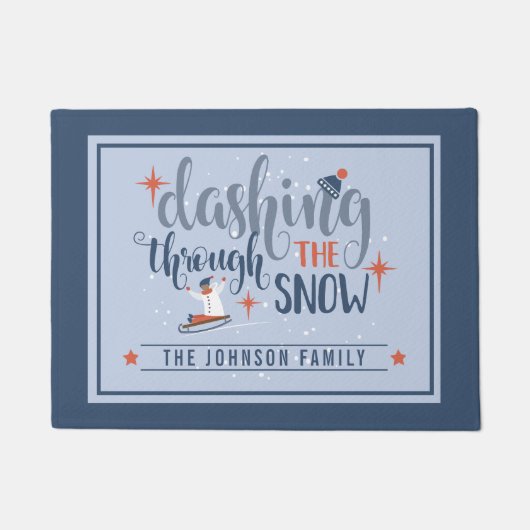 Weihnachten durch die Schneemonogramm Fußmatte (Vorderseite)