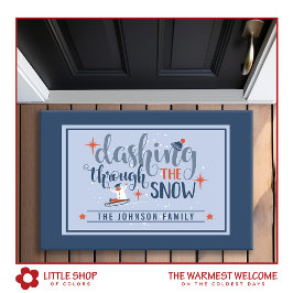 Weihnachten durch die Schneemonogramm Fußmatte