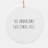 Weihnachten durch die Schneeräume Keramik Ornament (Hinten)