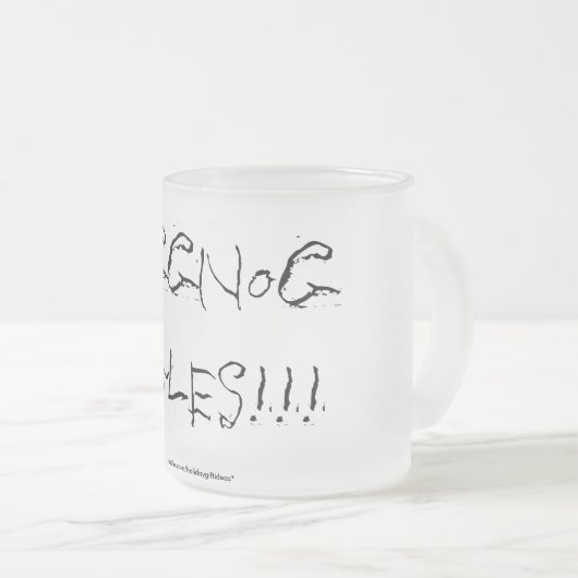 Weihnachten "Eierpunsch ordnet" - mattierte Mattglastasse (VorderseiteRechts)