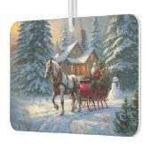 Weihnachten Ein Pferd Sleigh Santa Autolufterfrischer (Links)