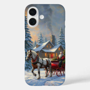 Weihnachten Ein Pferd Sleigh Santa iPhone 16 Hülle