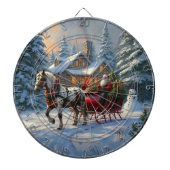 Weihnachten Ein Pferd Sleigh Santa Dartscheibe (vorne)