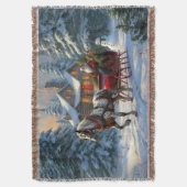Weihnachten Ein Pferd Sleigh Santa Decke (Vorderseite Vertikal)