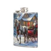 Weihnachten Ein Pferd Sleigh Santa Flachmann (Links)
