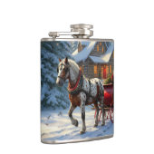 Weihnachten Ein Pferd Sleigh Santa Flachmann (Rechts)
