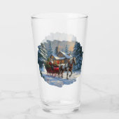 Weihnachten Ein Pferd Sleigh Santa Glas (Rückseite)