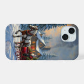 Weihnachten Ein Pferd Sleigh Santa iPhone 15 Hülle (Rückseite (Horizontal))