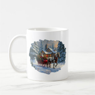 Weihnachten Ein Pferd Sleigh Santa Kaffeetasse