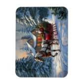 Weihnachten Ein Pferd Sleigh Santa Magnet (Vertikal)