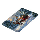 Weihnachten Ein Pferd Sleigh Santa Magnet (Linke Seite)