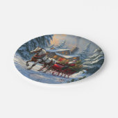 Weihnachten Ein Pferd Sleigh Santa Pappteller (Schrägansicht)