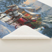 Weihnachten Ein Pferd Sleigh Santa Sherpadecke (3/4)