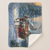 Weihnachten Ein Pferd Sleigh Santa Sherpadecke (Vorderseite)