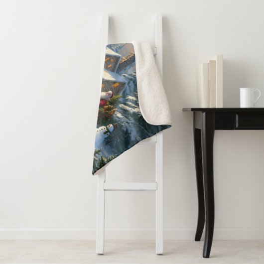 Weihnachten Ein Pferd Sleigh Santa Sherpadecke (Beispiel)