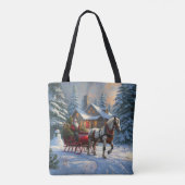 Weihnachten Ein Pferd Sleigh Santa Tasche (Rückseite)