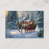 Weihnachten Ein Pferd Sleigh Santa Visitenkarte (Vorderseite)
