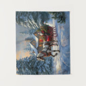 Weihnachten Ein Pferd Sleigh Santa Wandteppich (Vorderseite)