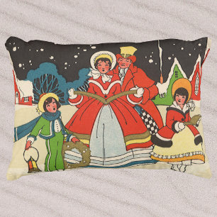 Weihnachten, eine Familie singende Musik Carols Dekokissen