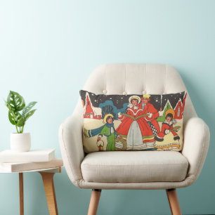 Weihnachten, eine Familie singende Musik Carols Lendenkissen