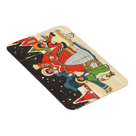 Weihnachten, eine Familie singende Musik Carols Magnet (Rechte Seite)