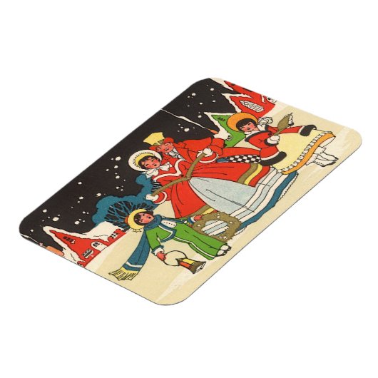 Weihnachten, eine Familie singende Musik Carols Magnet (Linke Seite)