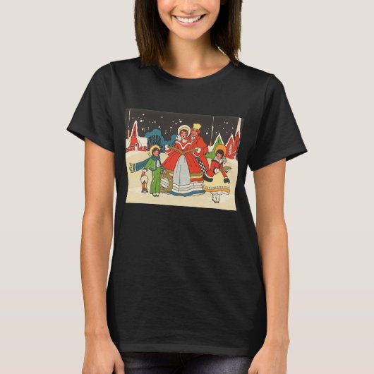 Weihnachten, eine Familie singende Musik Carols T-Shirt (Vorderseite)