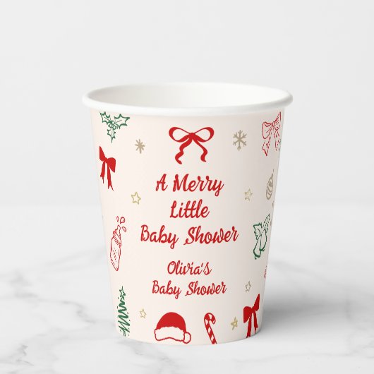 Weihnachten Eine Fröhliche Kleine Babyparty  Pappbecher (Rückseite)
