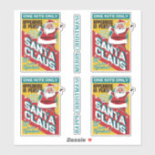 Weihnachten Eine Nacht nur Weihnachtsmann persönli Aufkleber (Blatt)