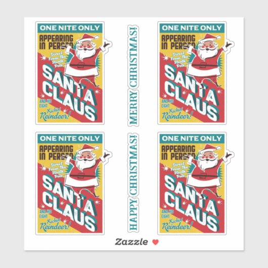Weihnachten Eine Nacht nur Weihnachtsmann persönli Aufkleber (Blatt)
