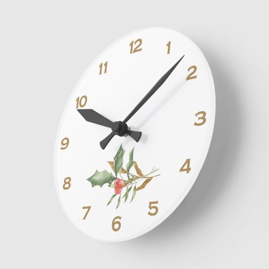 Weihnachten einfach botanisch runde wanduhr (Winkel)