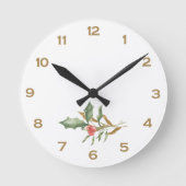Weihnachten einfach botanisch runde wanduhr (Vorderseite)