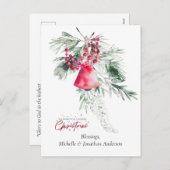 Weihnachten Einfache Glockengrüne Design Bibel Ver (Vorne/Hinten)