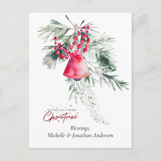 Weihnachten Einfache Glockengrüne Design Bibel Ver (Vorderseite)