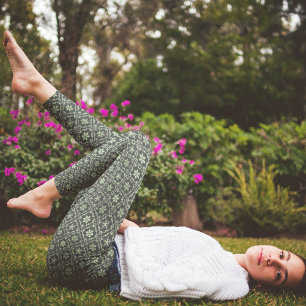 Weihnachten Einfache grüne Schneeflocke Wintermust Leggings