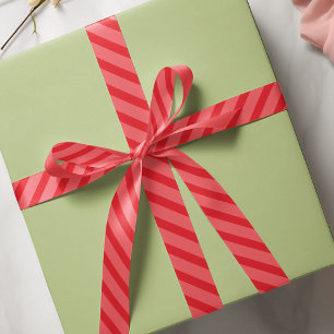 Weihnachten Einfache rote weiße Streifen Niedlich Satinband