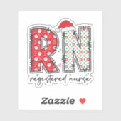 Weihnachten Eingetragener Krankenpfleger RN Gesund Aufkleber (Blatt)