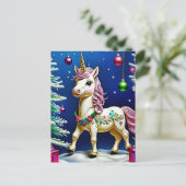 Weihnachten einhorchen postkarte (Stehend Vorderseite)