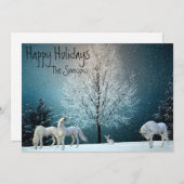 Weihnachten Einhorn Fantasy Holiday Winter Szene (Vorne/Hinten)
