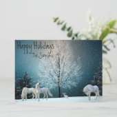 Weihnachten Einhorn Fantasy Holiday Winter Szene (Stehend Vorderseite)