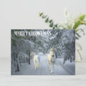 Weihnachten Einhorn Fantasy Winter Landschaft (Stehend Vorderseite)