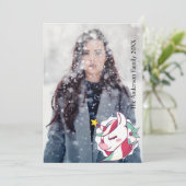 Weihnachten Einhorn Fügen Sie Ihr eigenes Foto hin (Stehend Vorderseite)