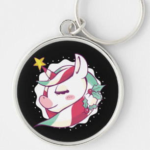Weihnachten Einhorn Geschenk für Fantasie Pony Lov Schlüsselanhänger